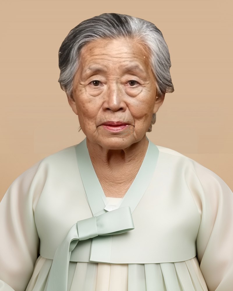 After — women's hanbok memorial portrait